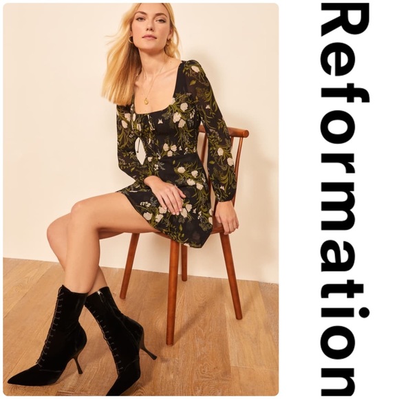 Reformation Wilder Floral Long Sleeve Minidress - Picture 5 of 5